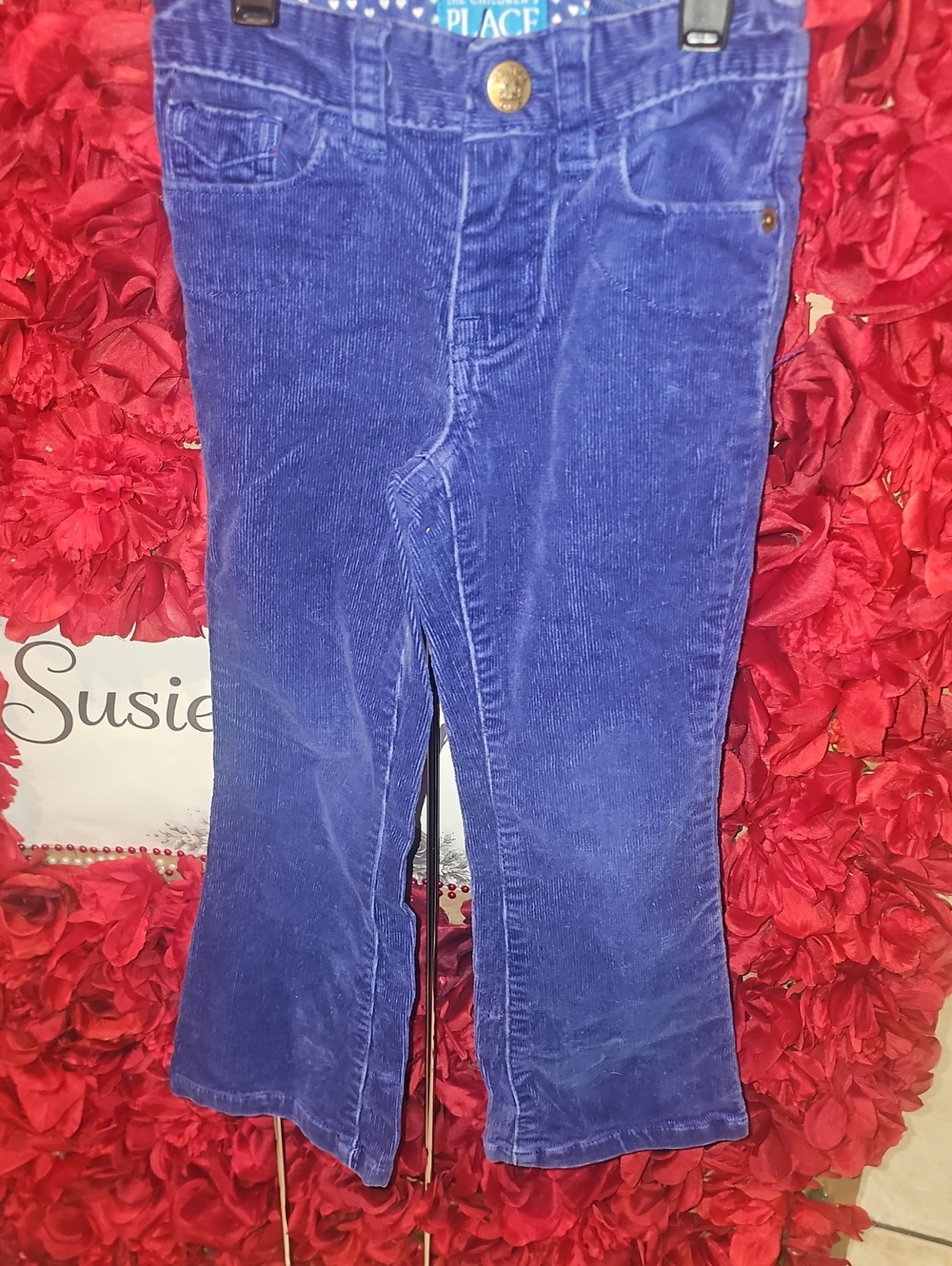 The Children's Place Girls' Royal Blue Corduroy Boot-Cut Pants Size 4